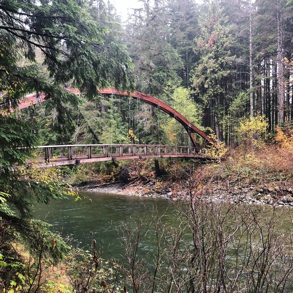 Suspension bridge at Snoqualmie Middle Fork