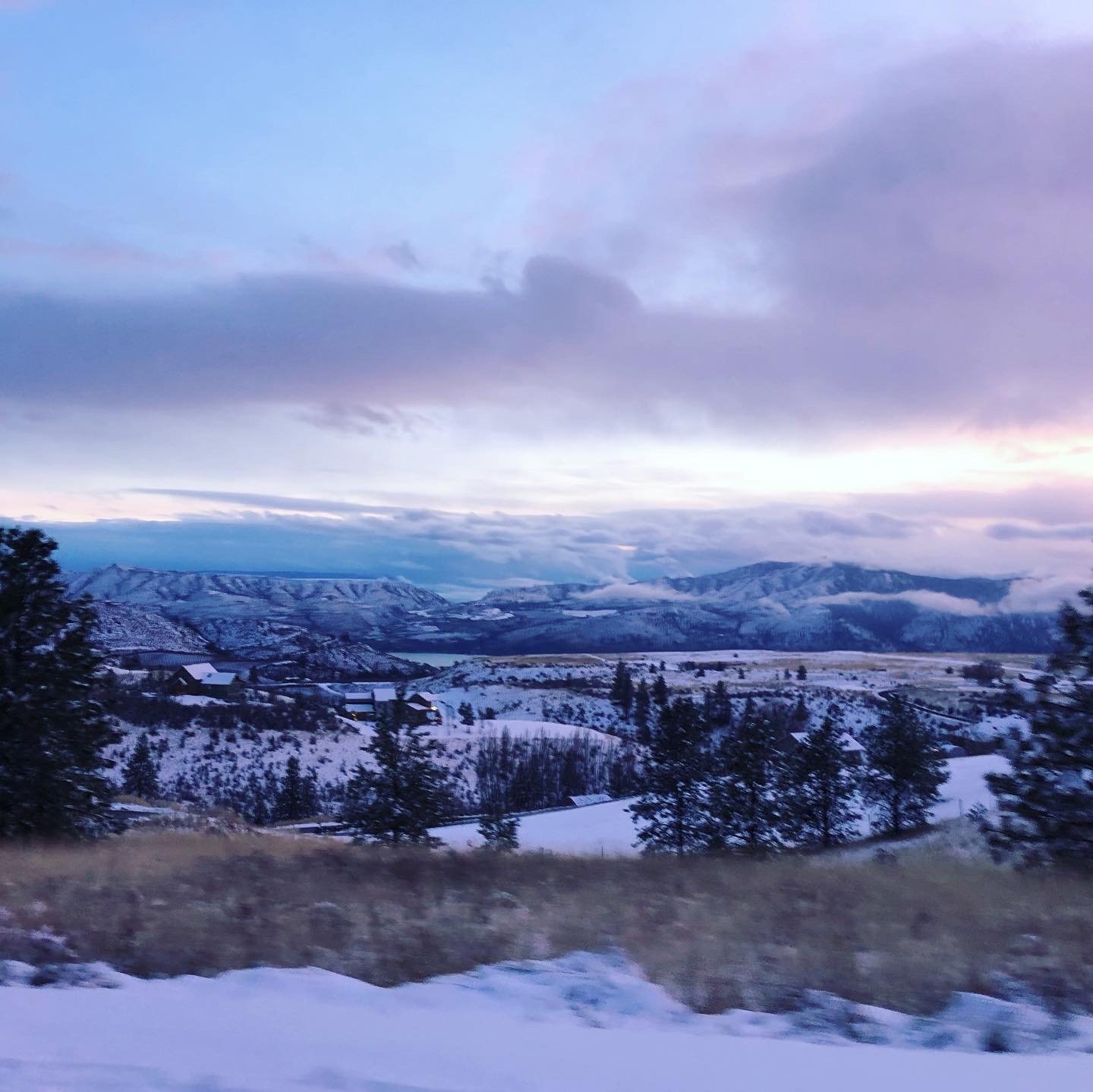 Snowy Scenery in Lake Chelan, WA