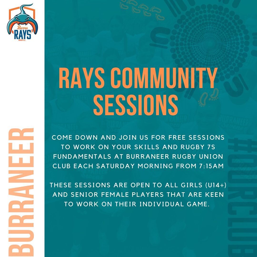 🔸INTRODUCING &ldquo;RAYS COMMUNITY SESSIONS&rdquo;🔸

These sessions are open to all girls (U14s+) and senior female players that are keen to work on their individual game. We&rsquo;ll be covering a huge range of rugby 7s specific skills to take bac