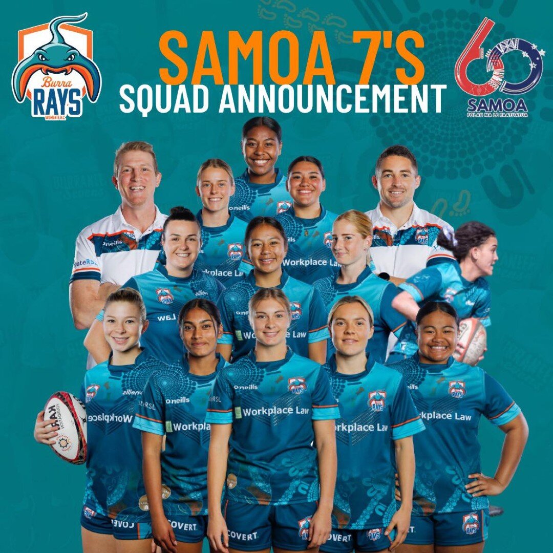 🌴 SAMOA 7&rsquo;S 🌴

In 7 days the Rays will touch down in Samoa 
to play in the Samoan 7&rsquo;s Competition to commemorate 60 years of Independence.

Congratulations to the following players on being selected to travel and play in Samoa.

- Ambry