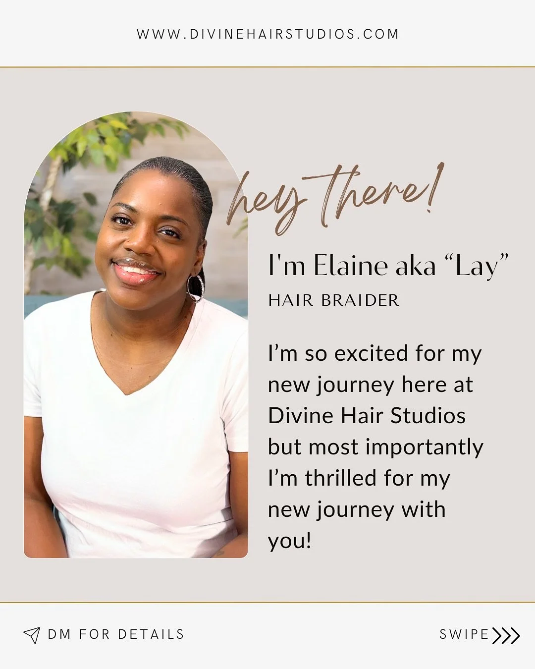 📣Big news &mdash; there&rsquo;s a new BRAIDER at Divine Hair Studios!!

Meet Elaine (aka Lay) &mdash; our newest braider bringing serious skill, good vibes, and styles that always hit. She&rsquo;s been doing hair since she was 12 (yes, 12!) and it s