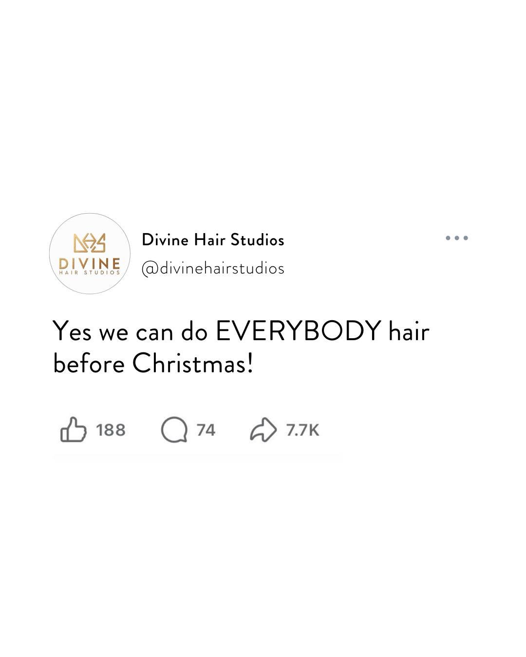 BOOK A APPOINTMENT 😂

In all seriousness lol, we do have appointments available before the holidays.

Click the link in our bio! We got something special on the way!!

STAY TUNED! 👀