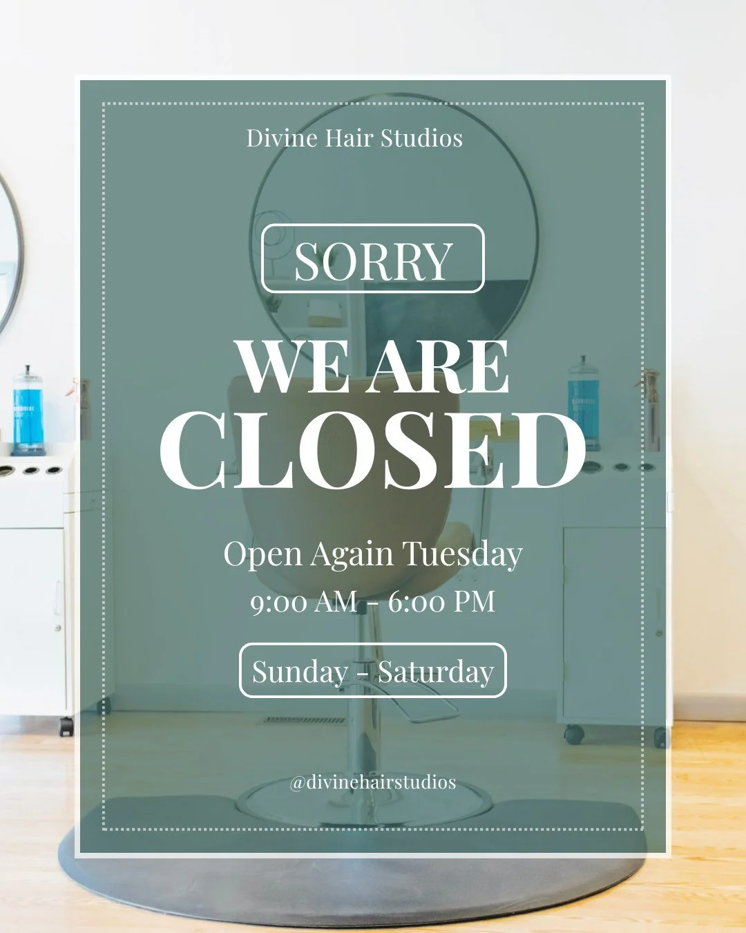 🚨 Divine Hair Studios Update 🚨

Divine Hair Studios will be closed this weekend while our team attends the Connecticut Barber Expo.

We're investing in education, building connections, and bringing back new ideas to better serve you.

We'll be back