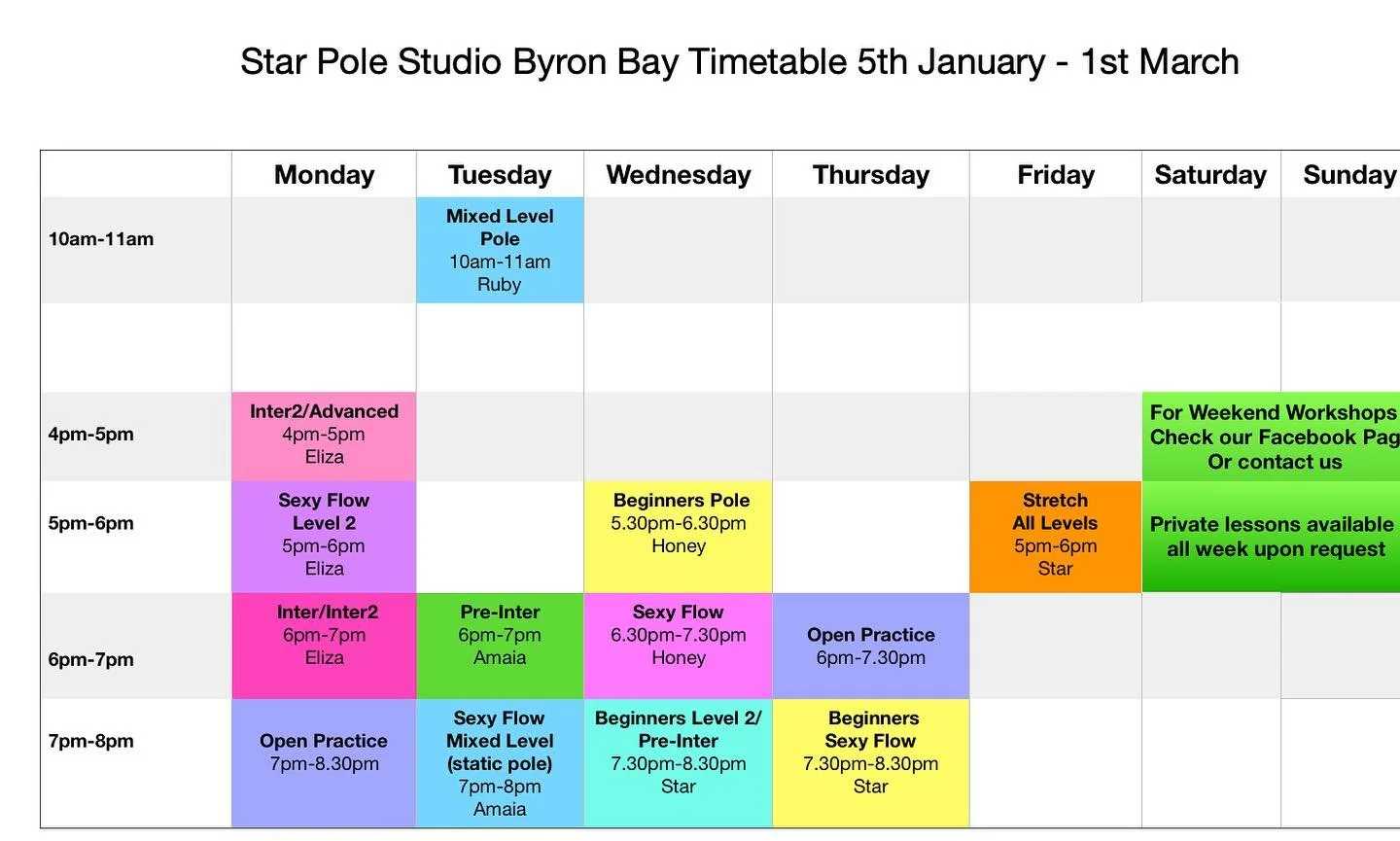 Bookings for next term are open 🤩 come dance with us 👯&zwj;♀️👠
For more info 
www.starpolestudiobyronbay.com