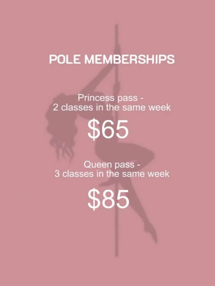SAVE WHEN YOU POLE MORE! 💕

Why stop at one class when you can double up, try something different and save with our new pole memberships?

Join us today for:

✨ 10am&ndash;11am Mixed Level Pole
✨ 6pm&ndash;7pm Beginner 2 / Pre-Inter
✨ 7pm&ndash;8pm 