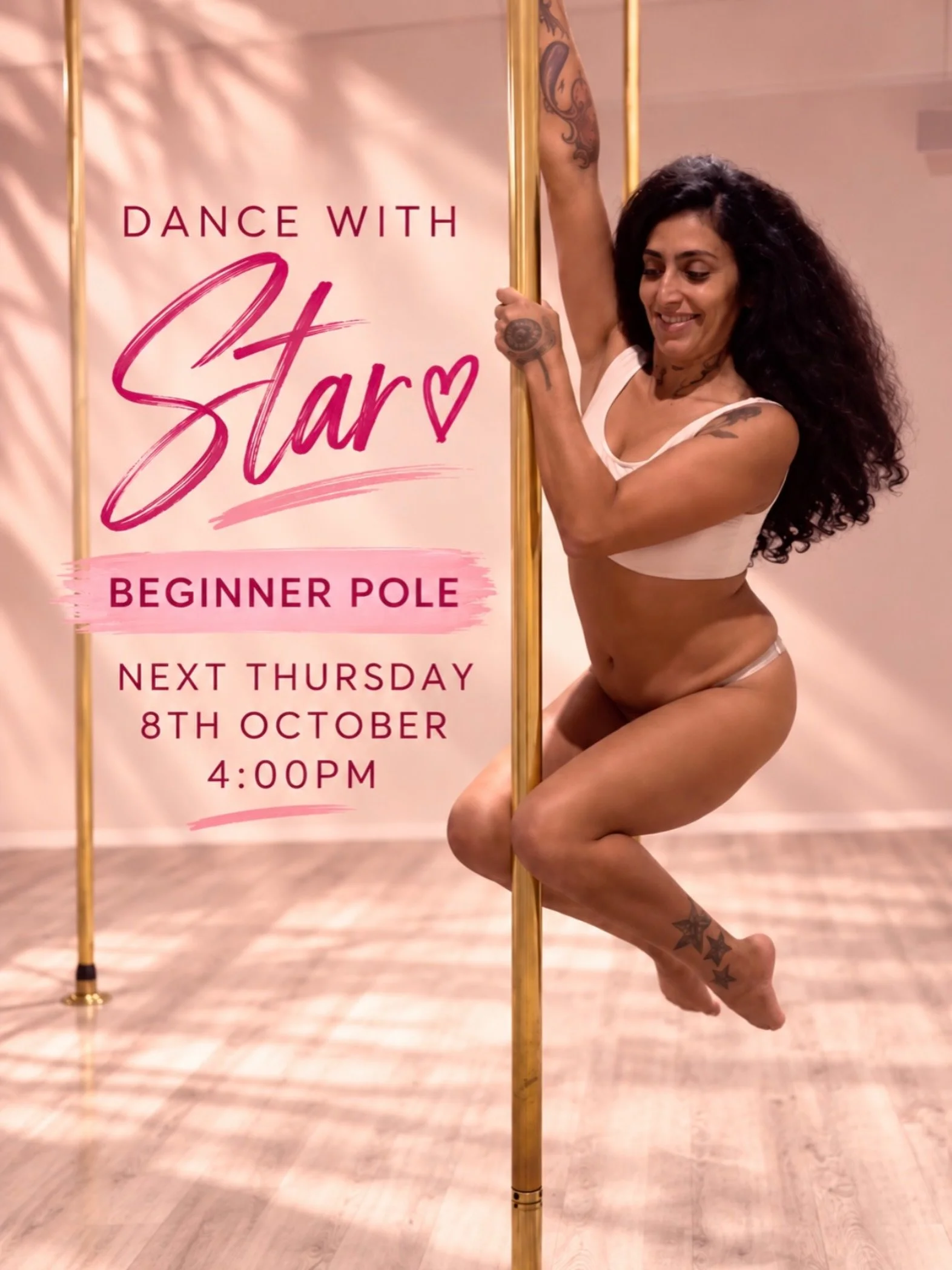 We&rsquo;re excited to have Star, the founder of Star Pole Studio, stepping in to take our Beginner Pole class next Thursday at 4pm. 💗

It&rsquo;s a beautiful opportunity to learn with Star, get back to the basics and experience her unique teaching 