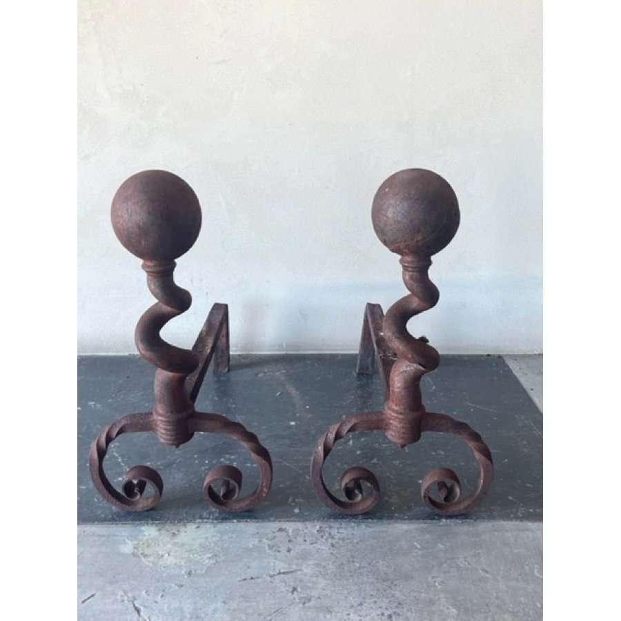  ANTIQUE ANDIRONS