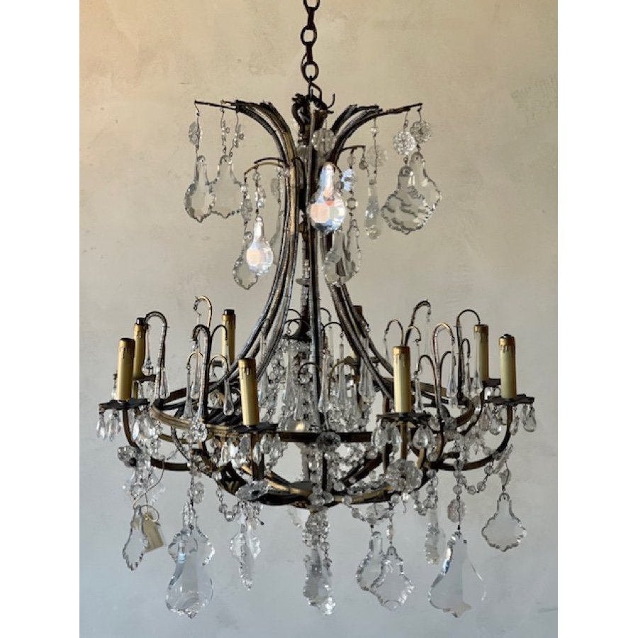 ANTIQUE CRYSTAL CHANDELIER