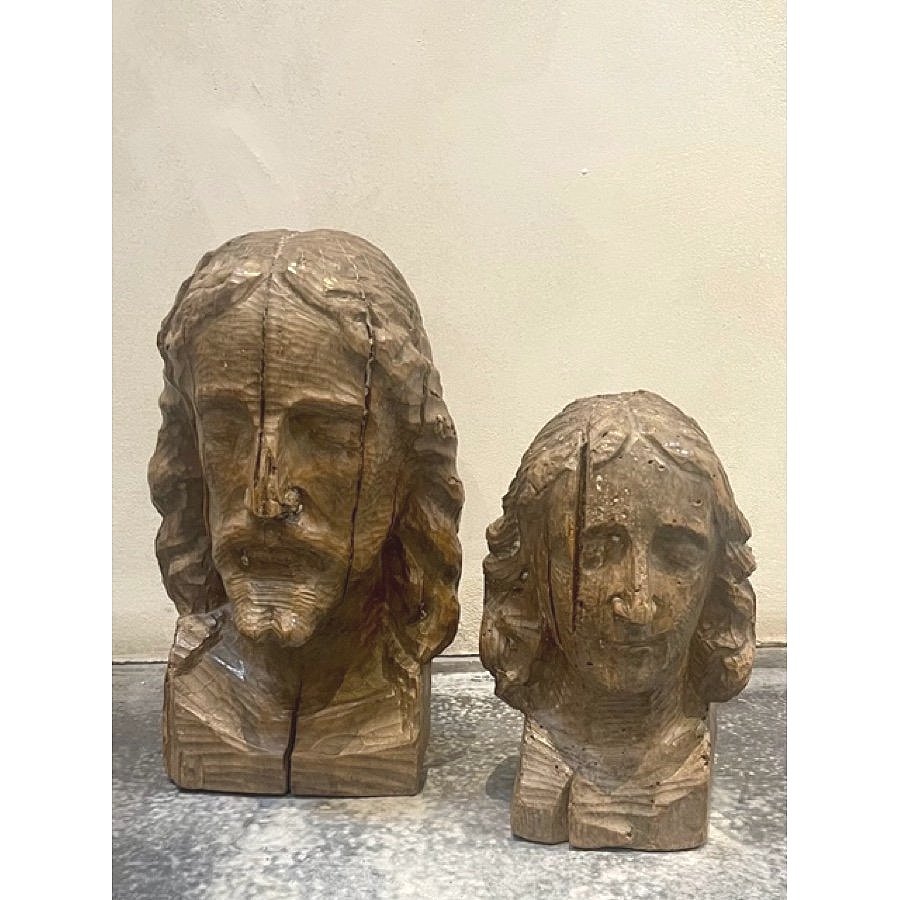 WOODEN JESUS HEADS/BUSTS