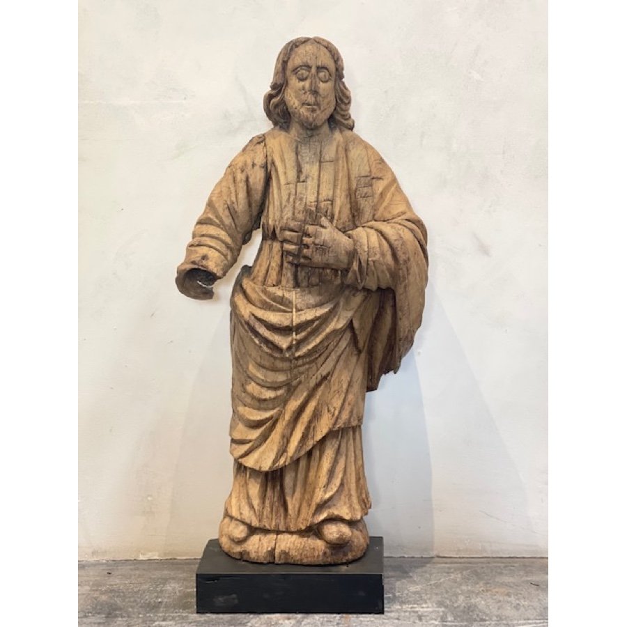 WOODEN JESUS STATUE WITH STAND