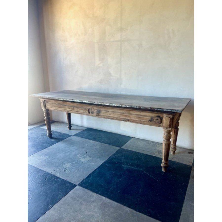 ZINC TOP DINING TABLE 