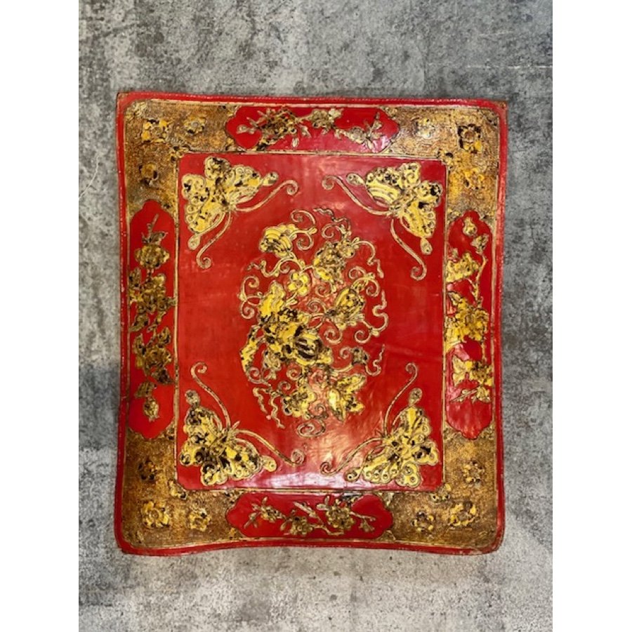 CHINESE EMBOSSED LEATHER CHAIR PANEL cc 1800