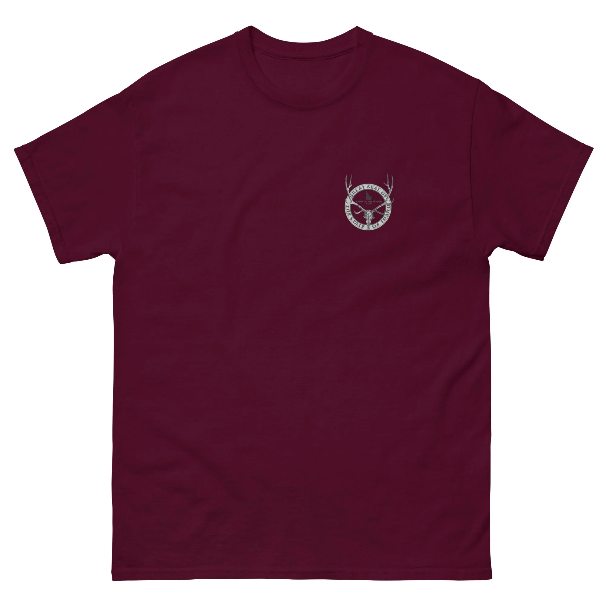 unisex-classic-tee-maroon-front-69499657cb3eb.jpg