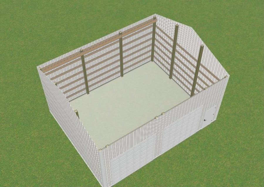 The Liberty garage plan with roof removed showing the two-bay garage interior