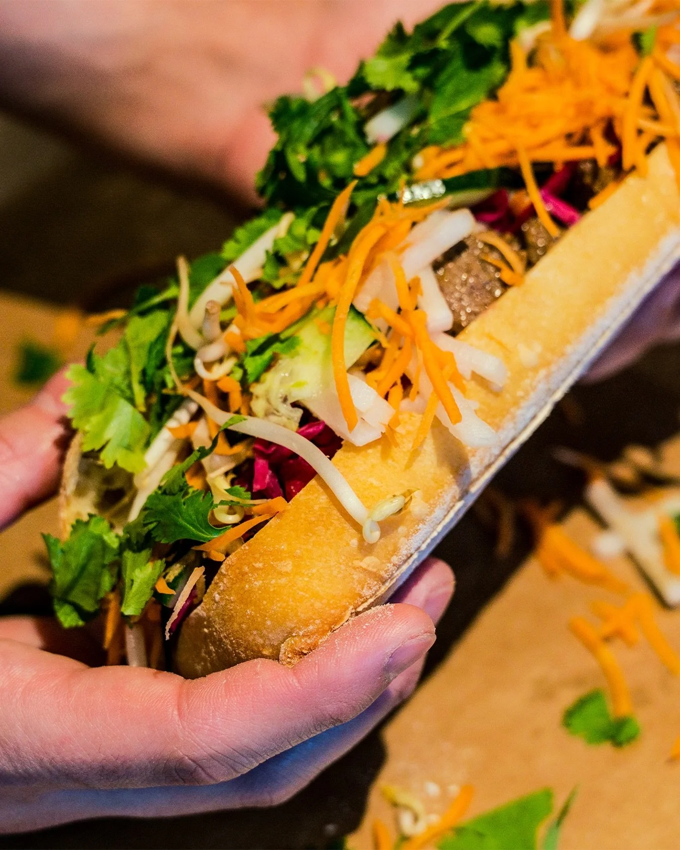 At Hoi An, our b&aacute;nh m&igrave; is all about balance - crispy bread, bold fillings, and fresh Vietnamese flavours in every bite. 😋