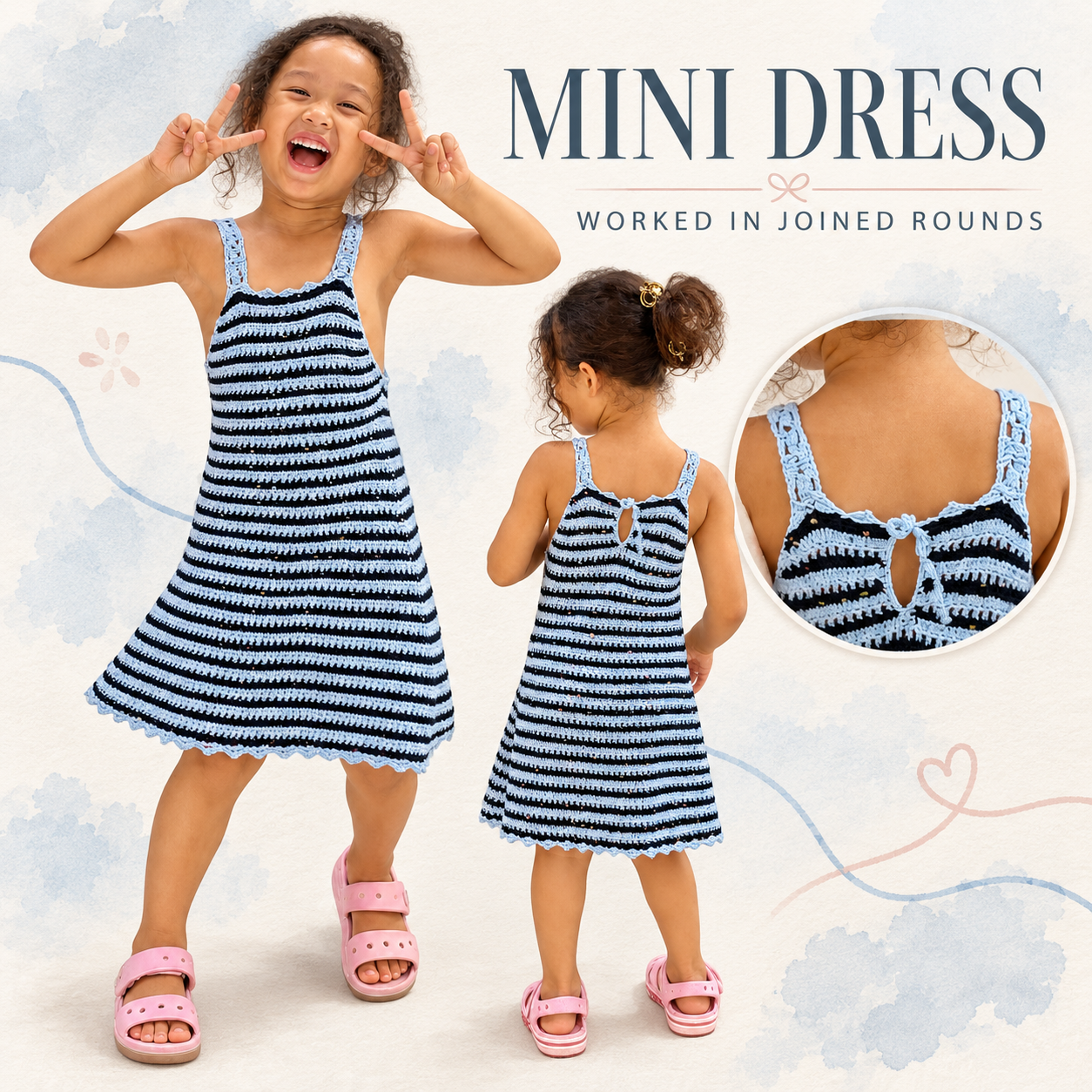 Striped crochet mini dress, front and back-3.png
