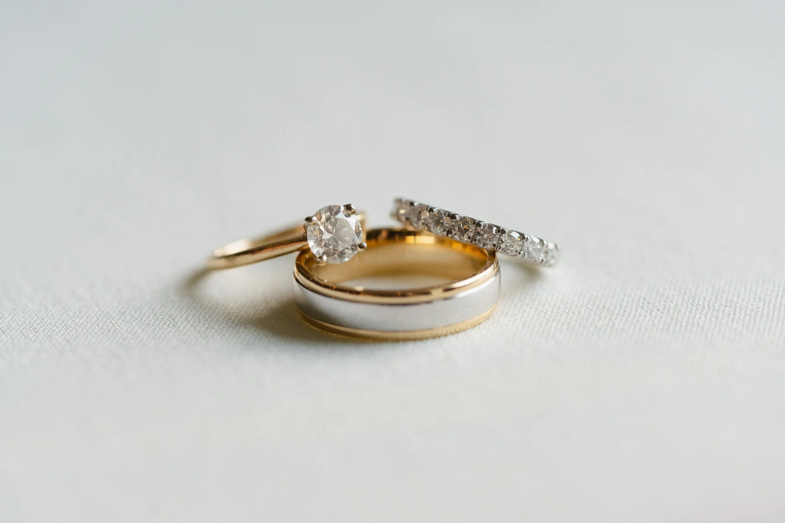 Stacked Wedding Ring Detail Photos for New Jersey Wedding