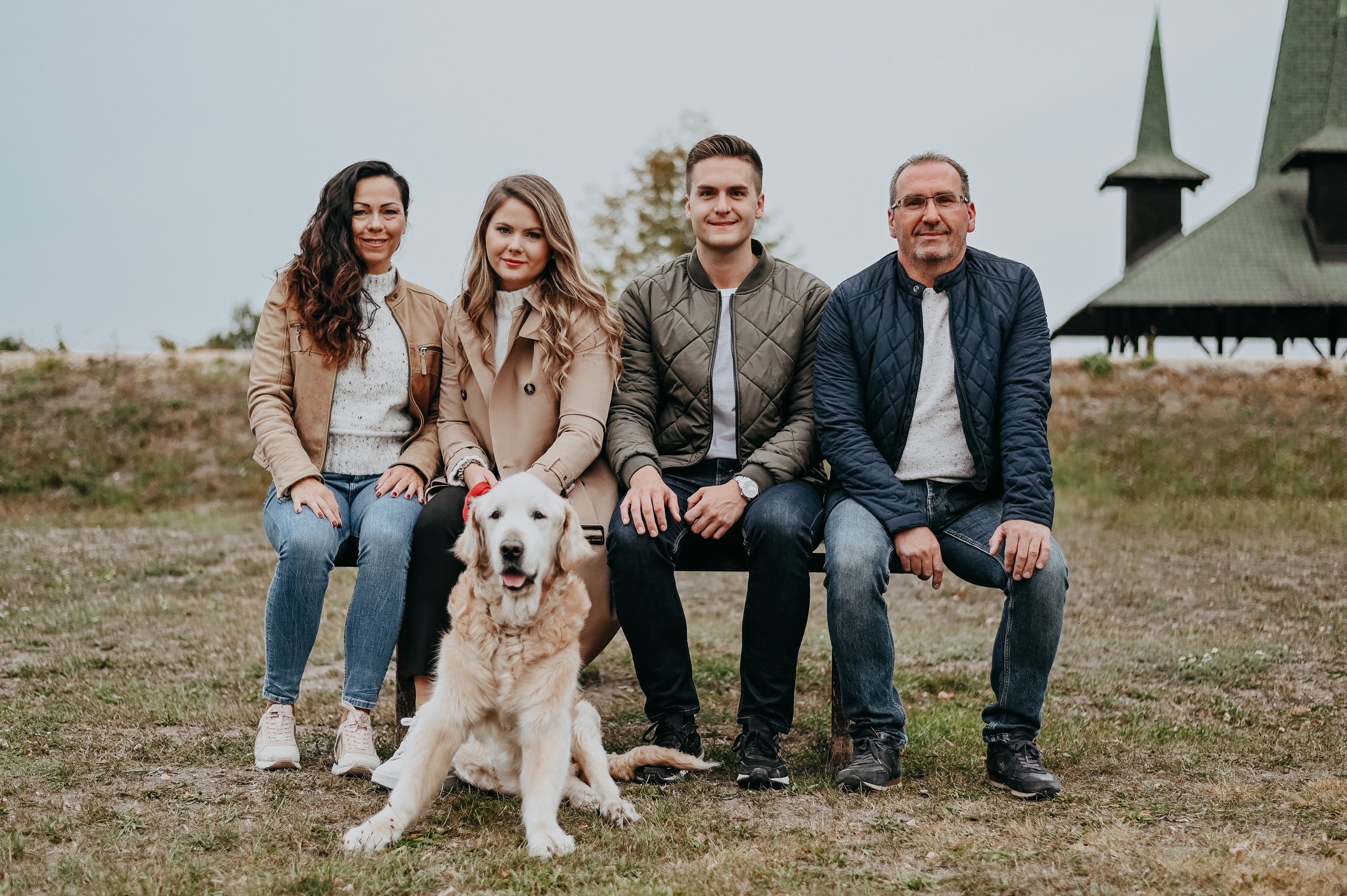 kültéri családi fotózás kutyával