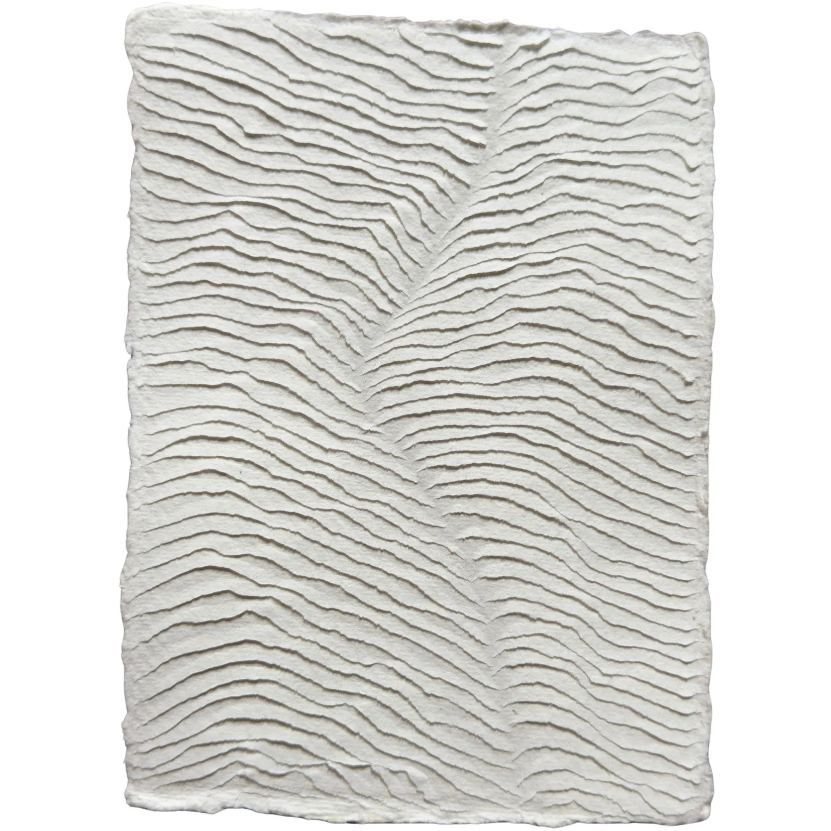 natural white cotton rag paper with surface carving creating a textured original artwork, inspired by nature