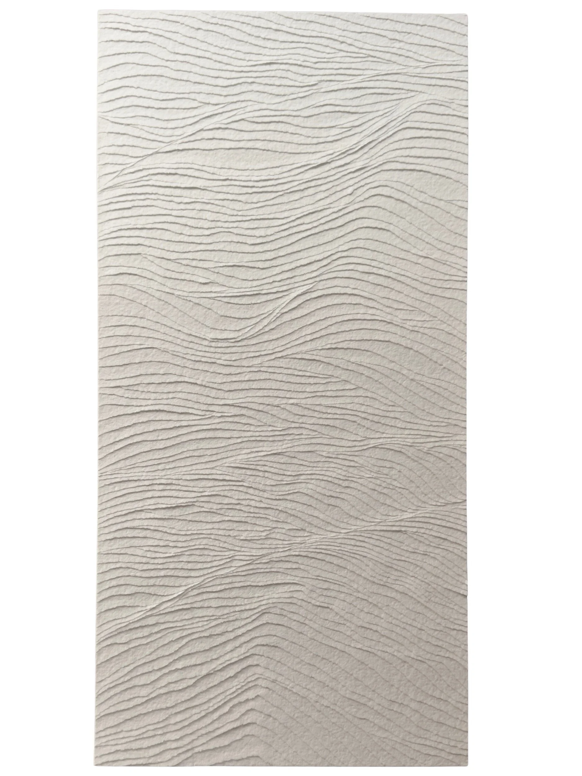 white textural artwork of gentle waves in the sea.