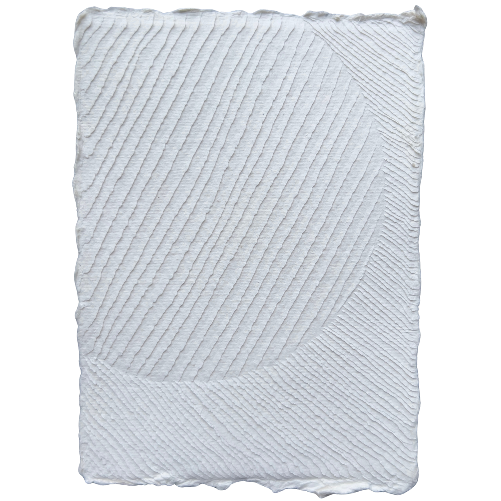 natural white cotton rag paper with surface carving creating a textured original artwork depicting a full moon shining