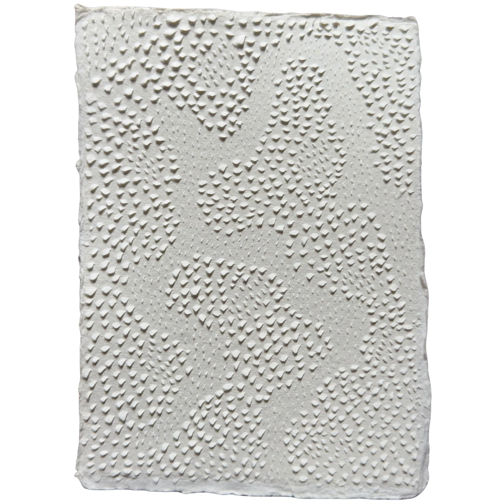 natural white cotton rag paper with surface carving creating a textured original artwork, inspired by nature