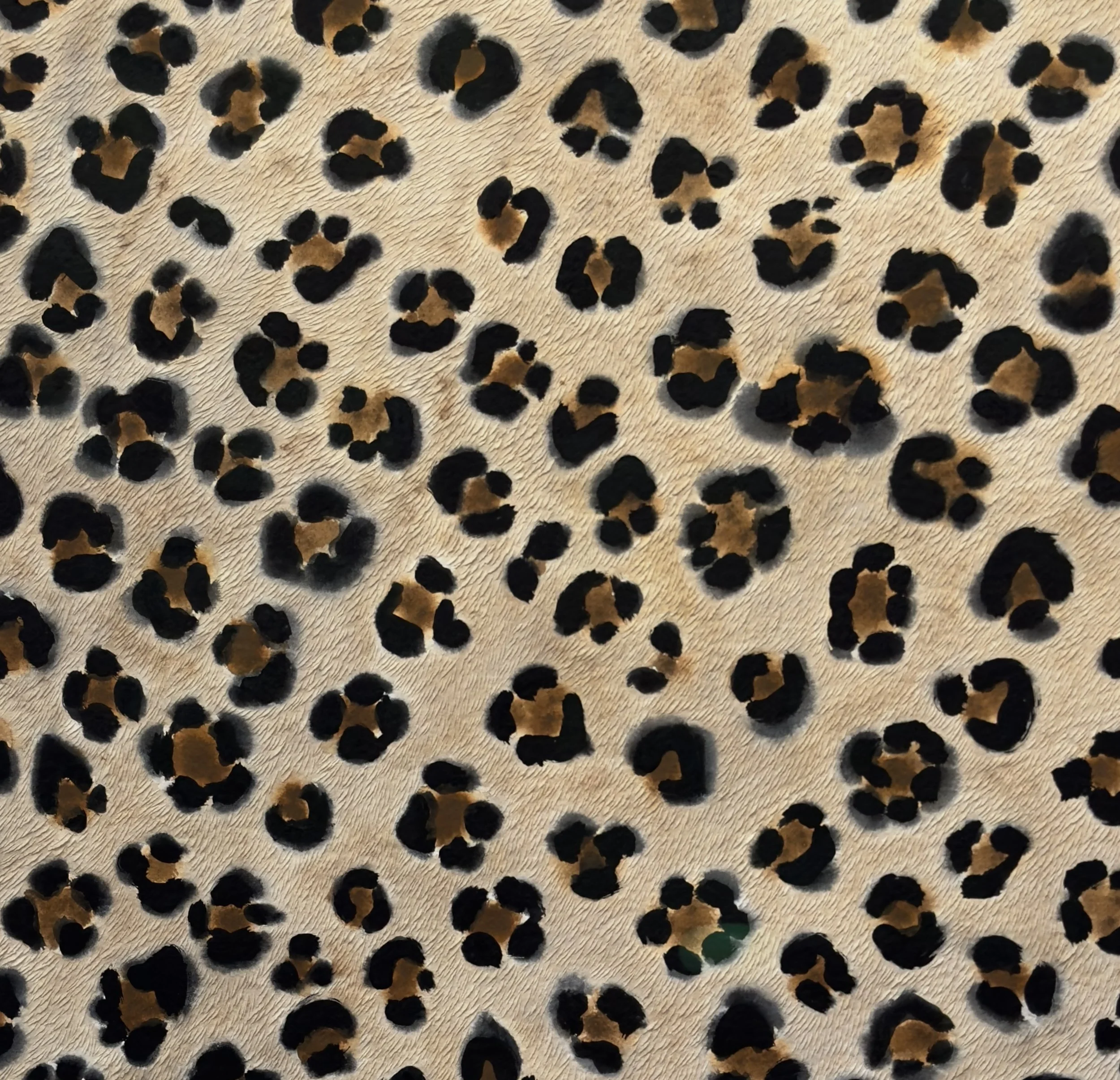 Close up detail of large leopard print textured artwork