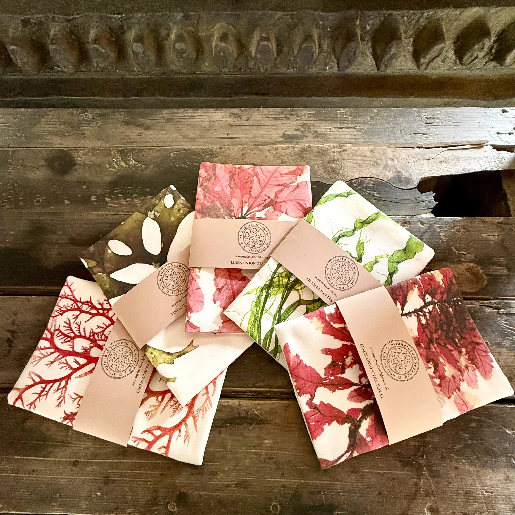 Selection of Strangford seaweed tea towels