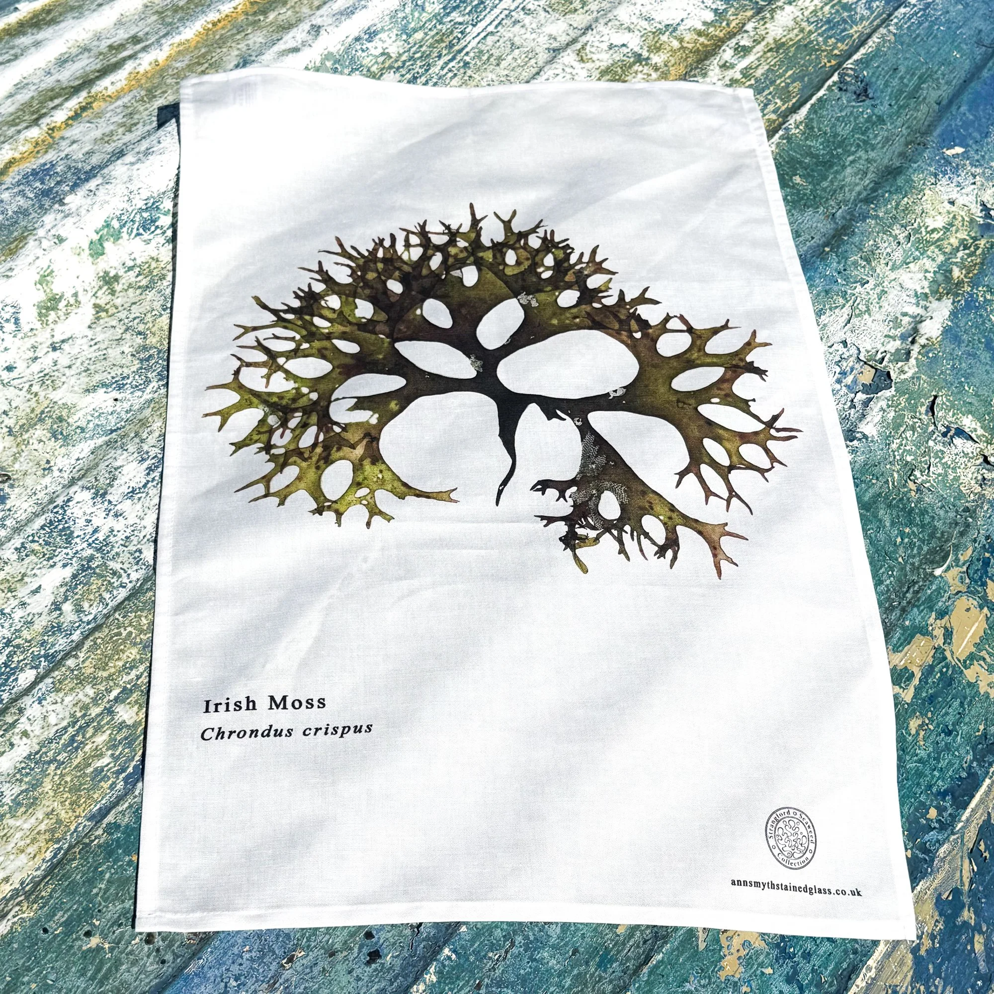 Irish moss seaweed tea towel, Chronus Crispus