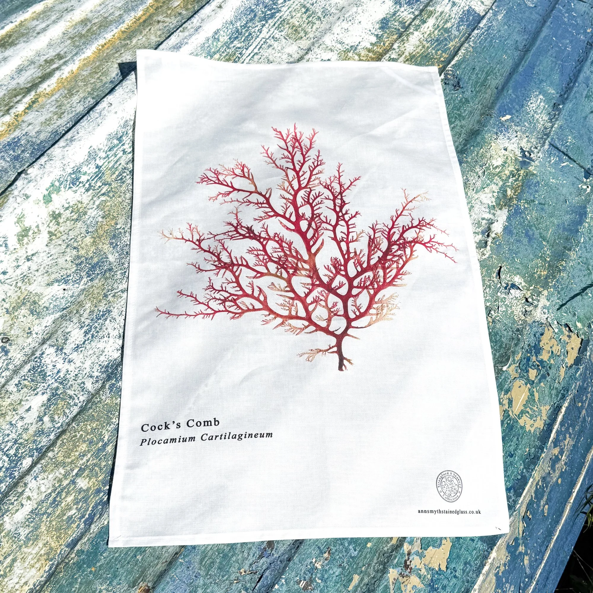 Cock's Comb Seaweed Linen Union Tea Towel