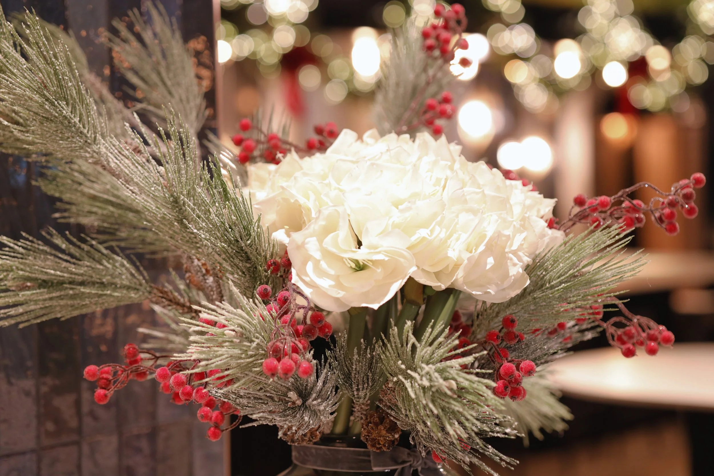 Julblombukett till hotellreception