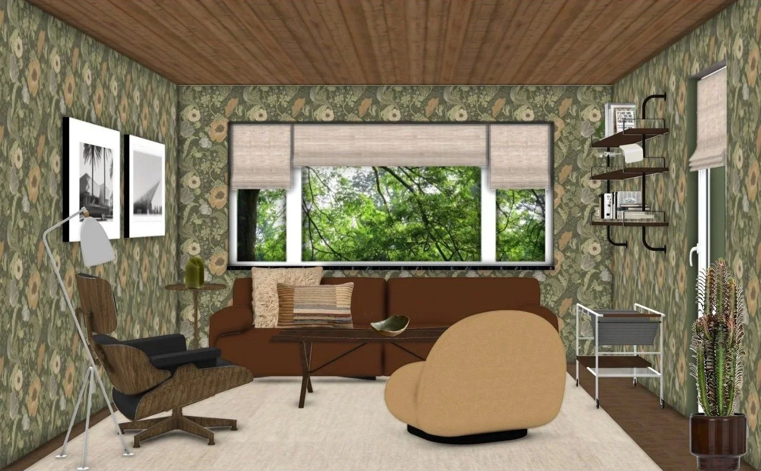 Mid-Century Vardagsrum och Matplats i Lund