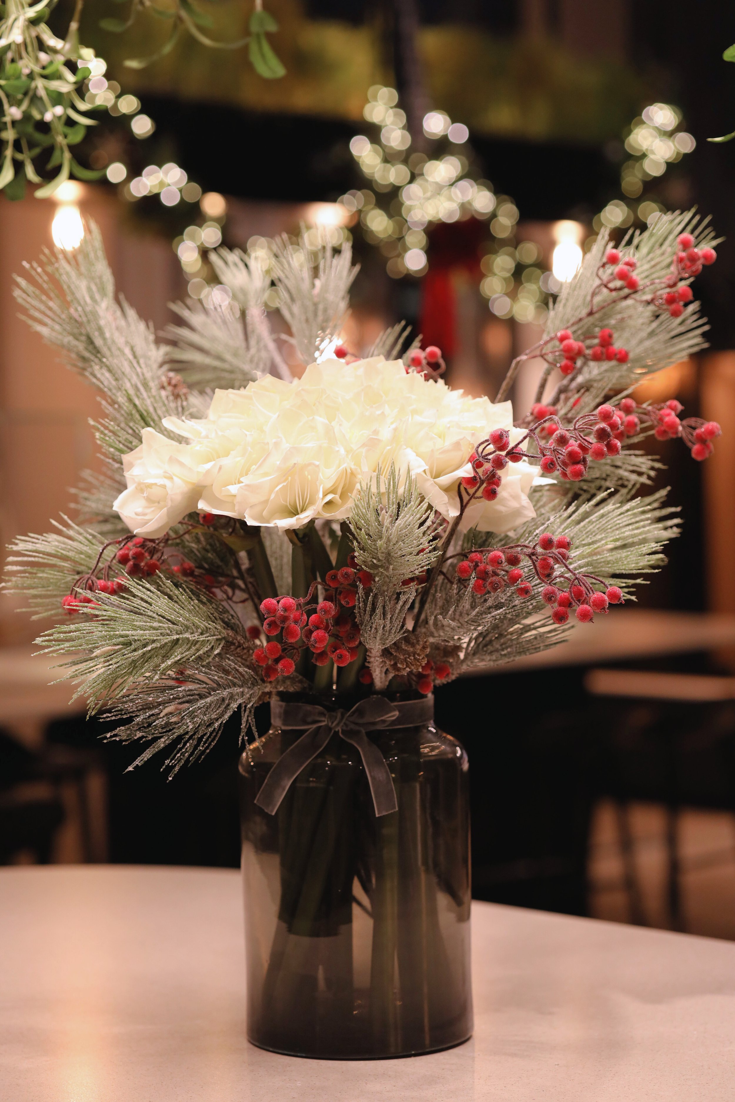 Julblombukett till hotellreception