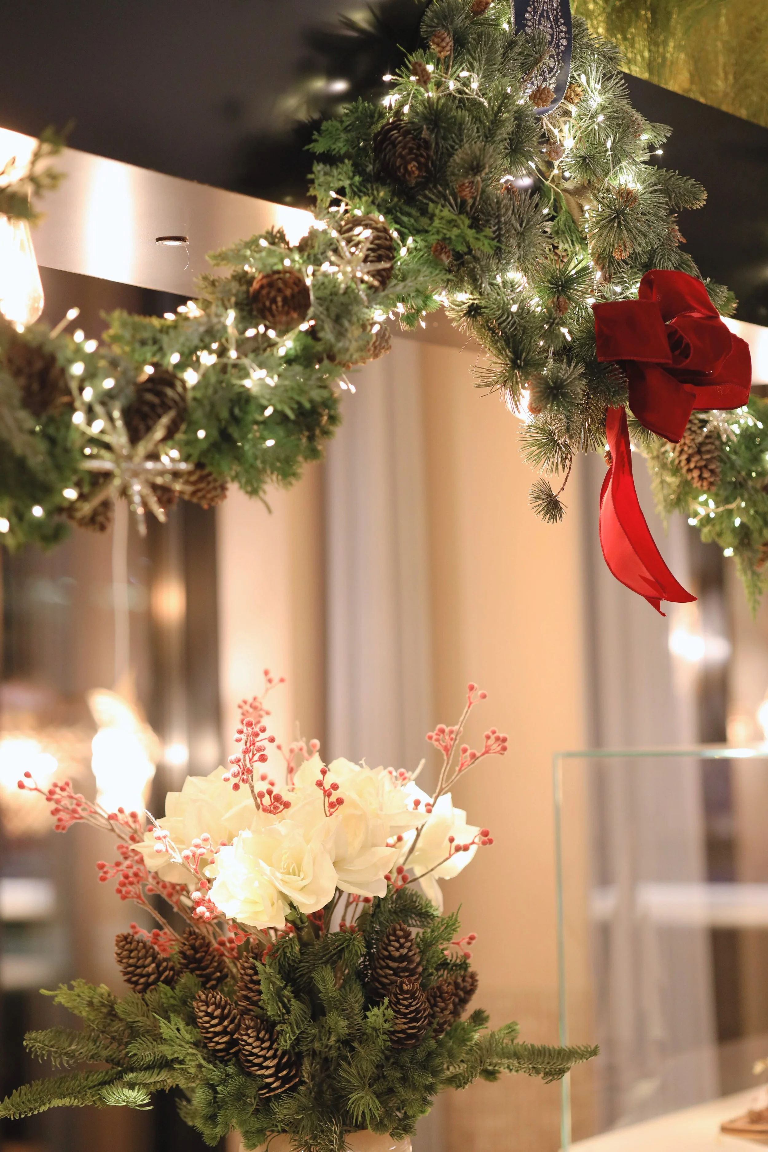 Juldekorationer för mysig Scandic Hotel-buffé