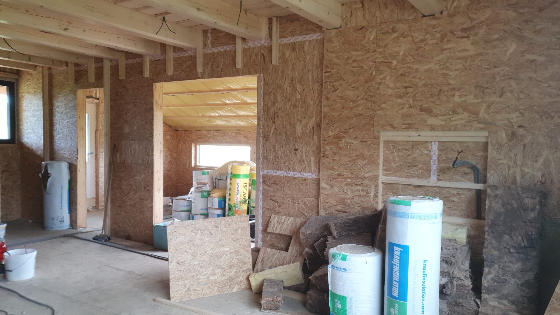 Interior wall panels, TV opening