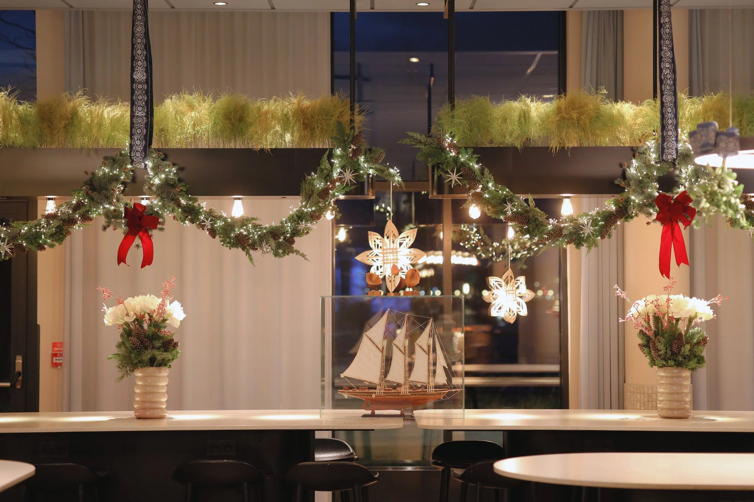 hotellbuffé mysig juldekoration