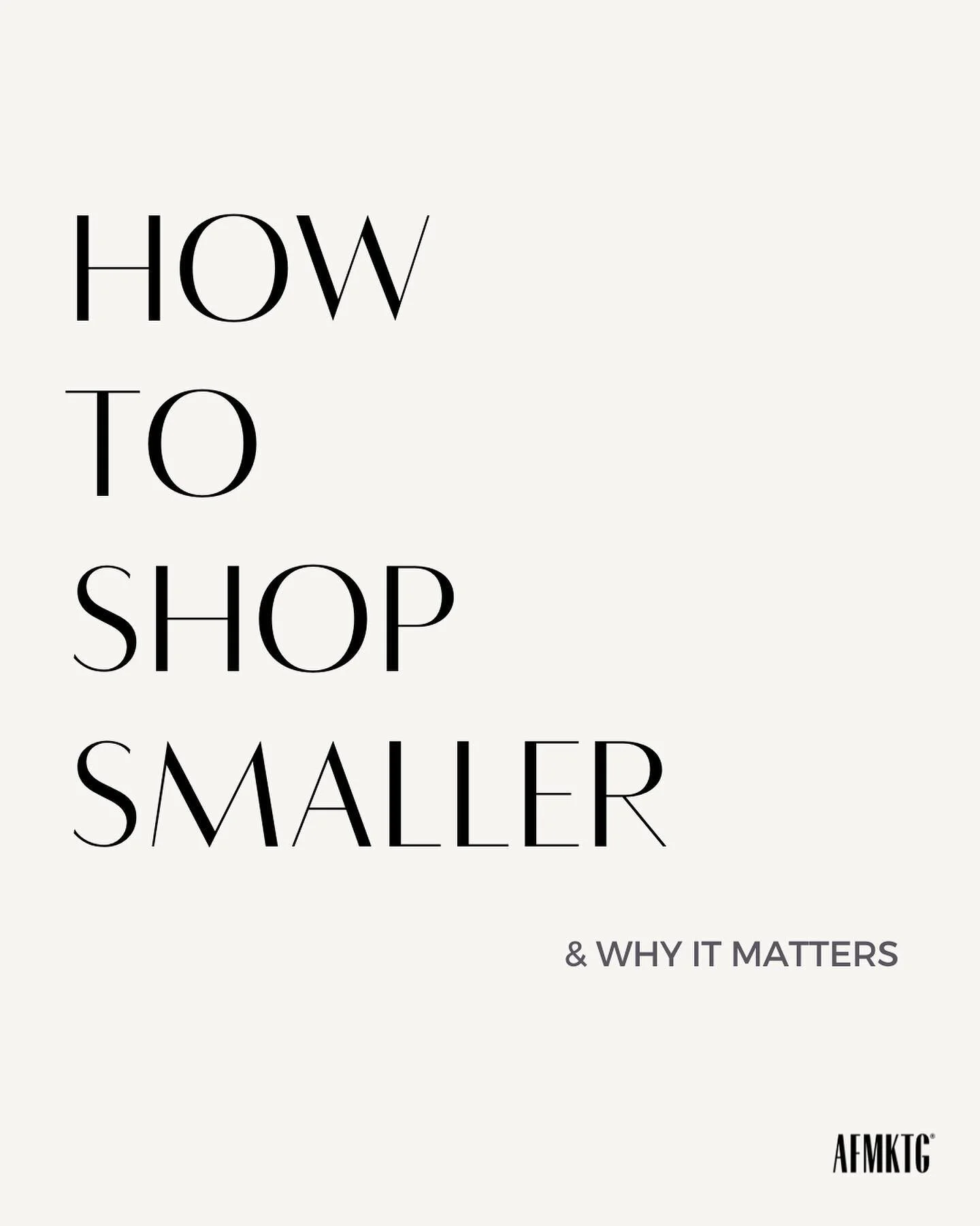 At AFMKTG, we have nothing to sell you this holiday season. No merch, no brand collabs, no courses. But I need you to buy something.⁠⁠
⁠⁠
This.⁠⁠
⁠⁠
This idea that shopping small MATTERS.⁠⁠
⁠⁠
That we have a duty to support our local economies and th