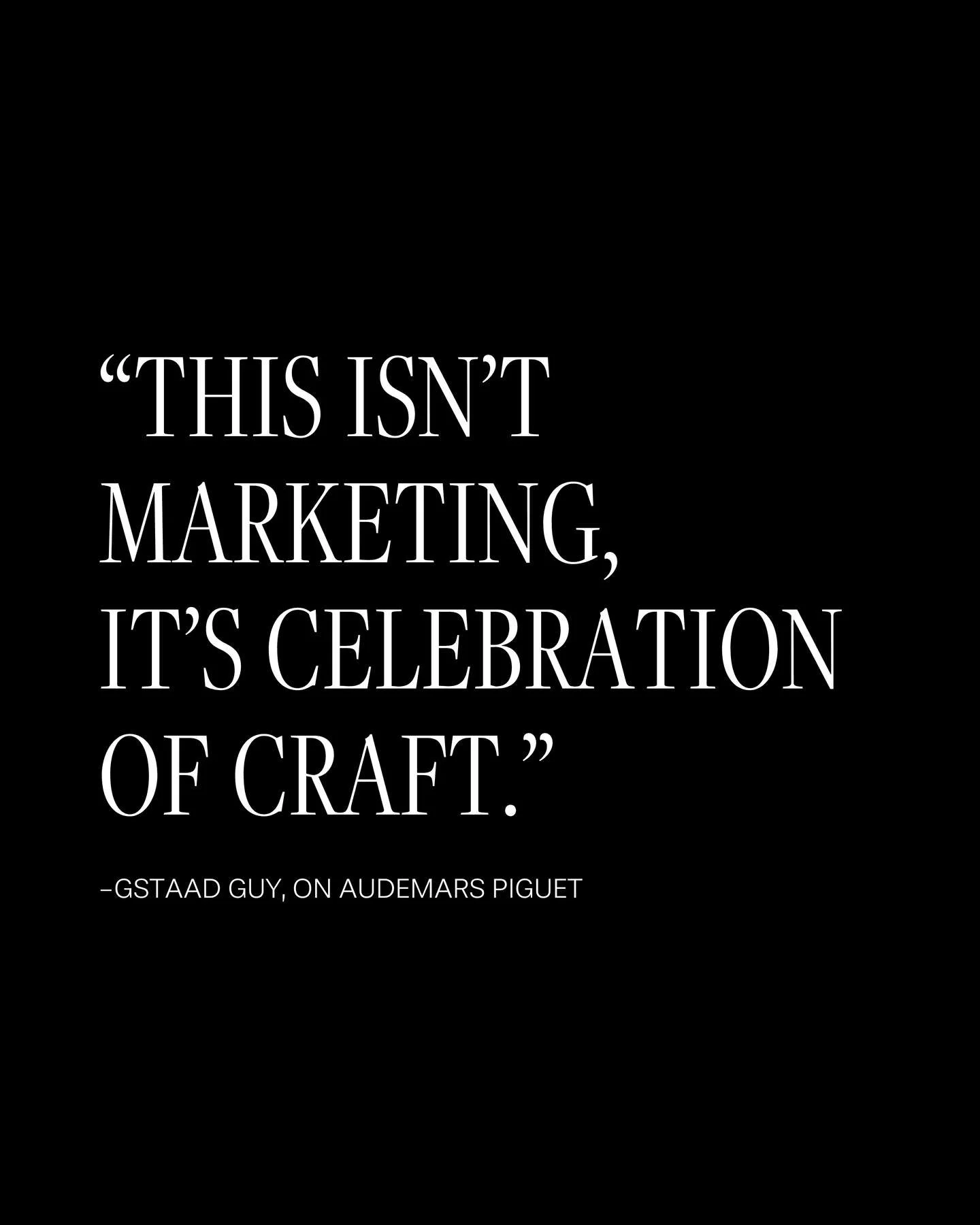 Our mantra for 2026.

@gstaadguy casually dropped this line at the end of his video from the Audemars Piguet event in Dubai. An event that, frankly, AP doesn&rsquo;t need. They have a waitlist and more demand than they&rsquo;ll ever supply.

But that