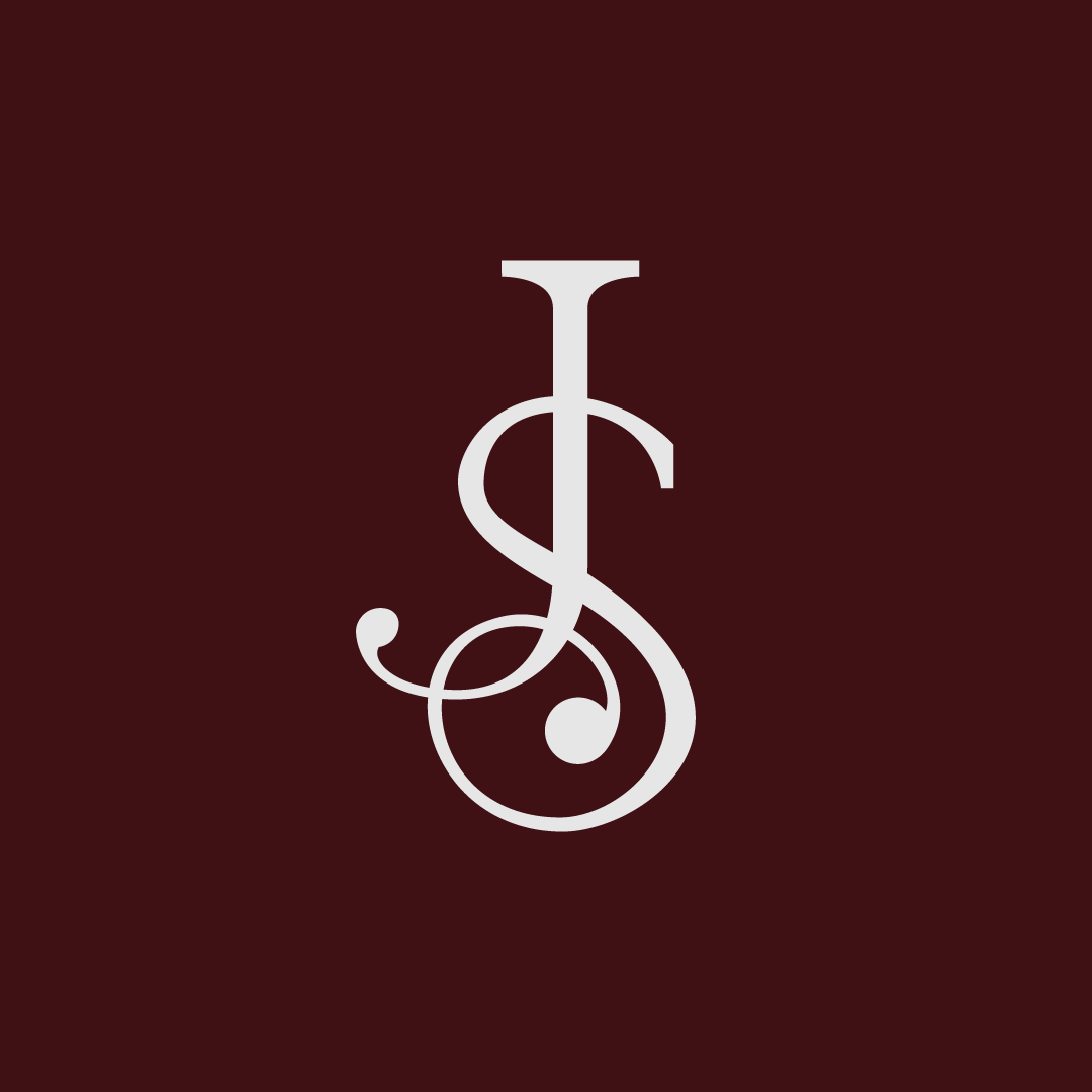 A dark red background with a white treble clef symbol in the center.