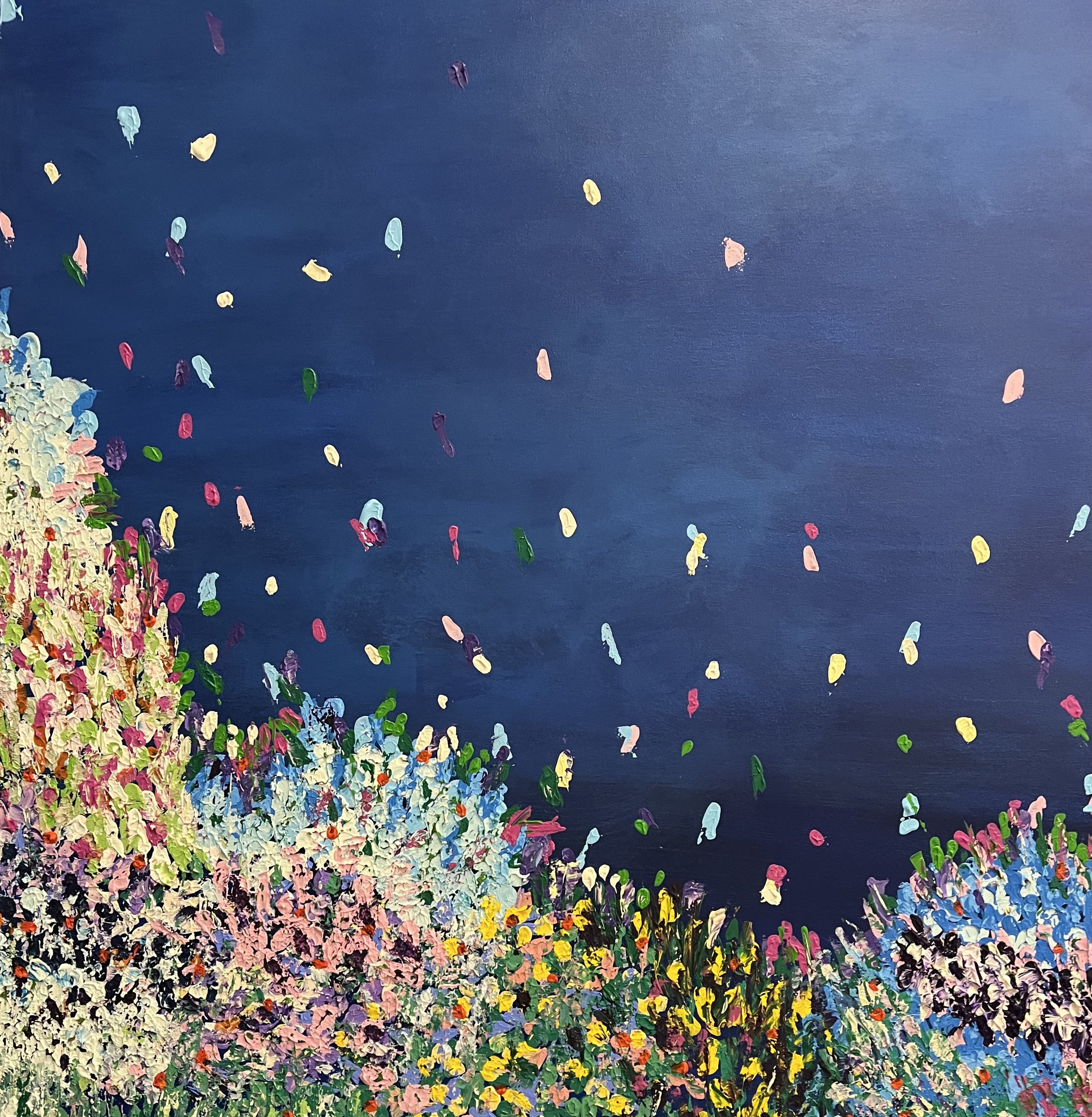 A Burst of Spring | Moulded acrylic & palette knife on canvas (30"x30") SOLD