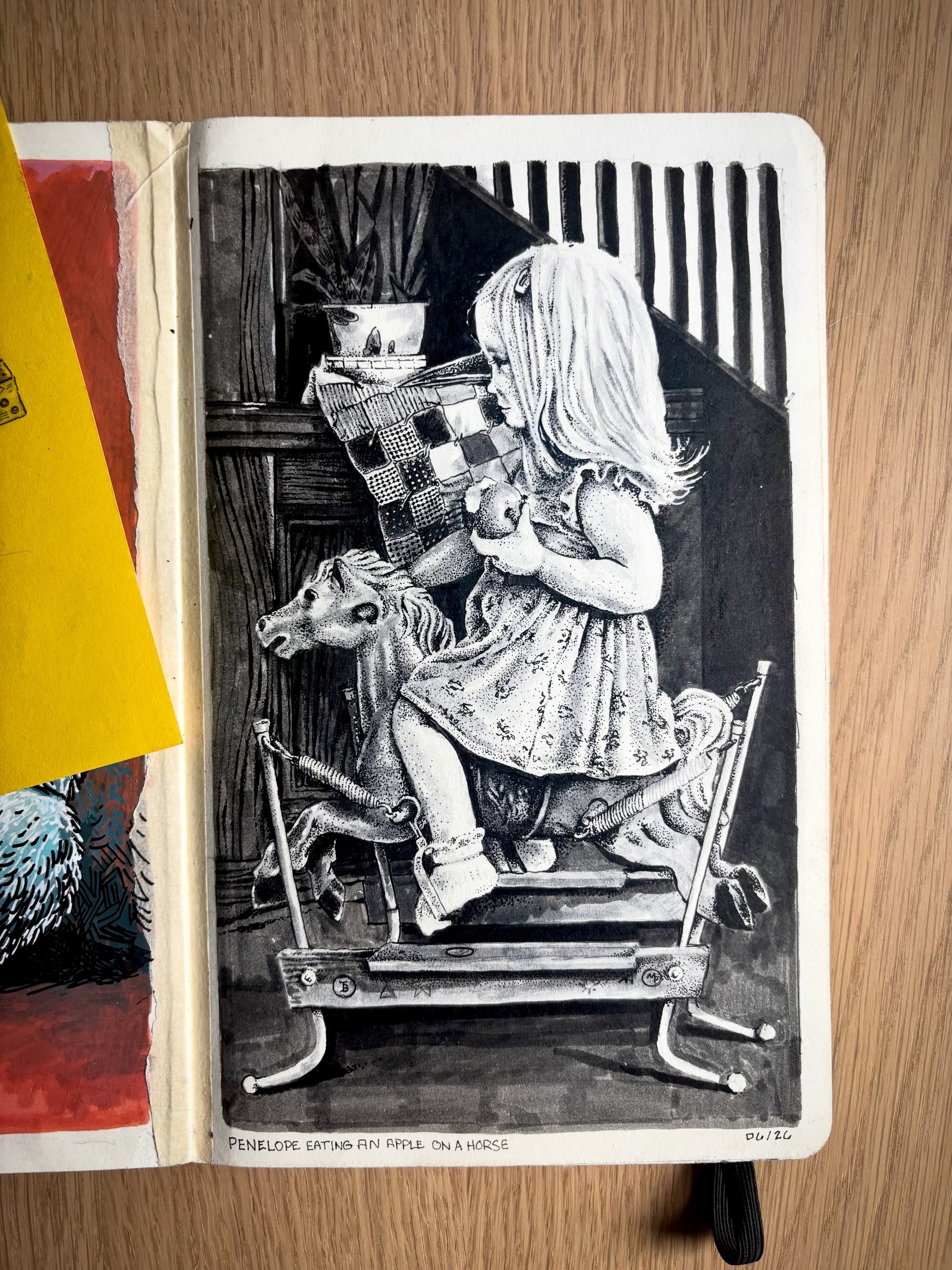 I don&rsquo;t really know what the point of posting stuff on social media is at this point, but here are some drawrings from the summer anyways. (1) A study of Penelope on a horse- intended for a larger version later(?) (2) old man and bird by the se