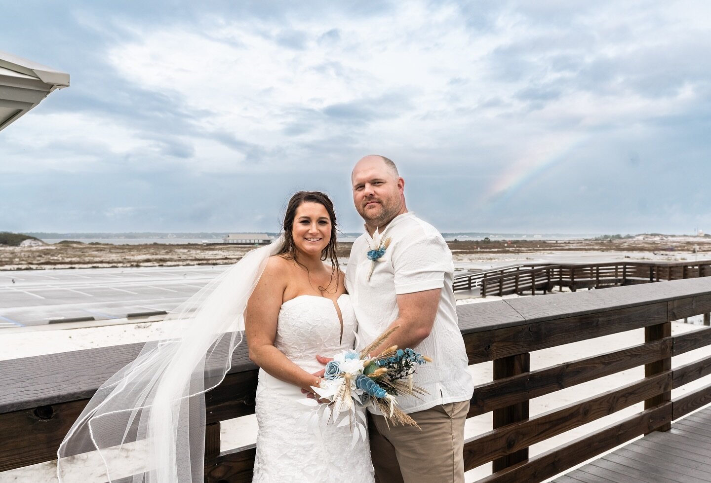 Sara &amp; Caleb had some rain on their special day (thank goodness she loves thunderstorms because it was getting down) but take a look at the rainbow we caught! 

Rain doesn&rsquo;t mean your wedding is &ldquo;ruined&rdquo;, just remain positive an