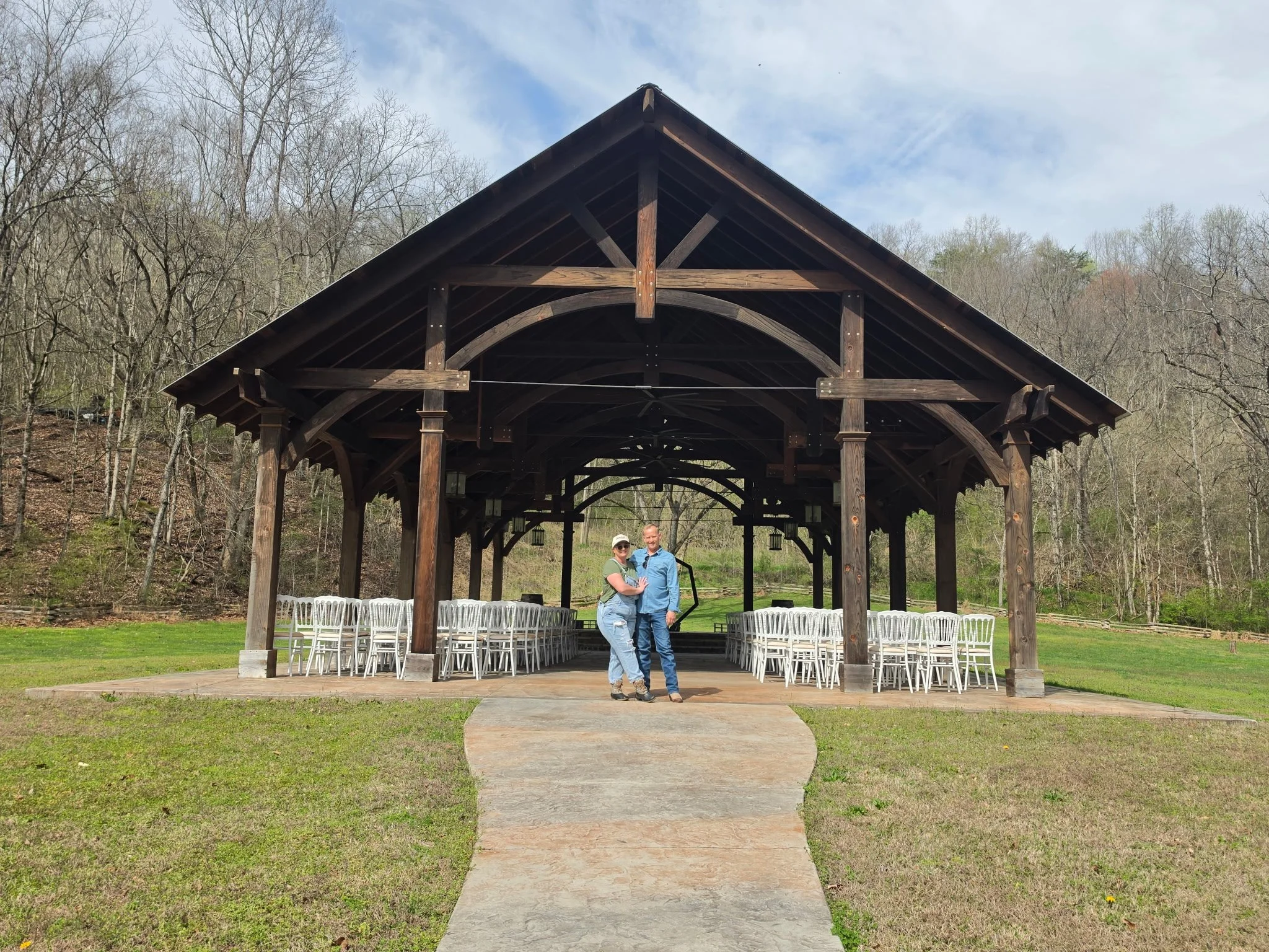 Real husband and wife wedding team at Leather Bound Hollow wedding venue in the Smoky Mountains of East Tennessee.