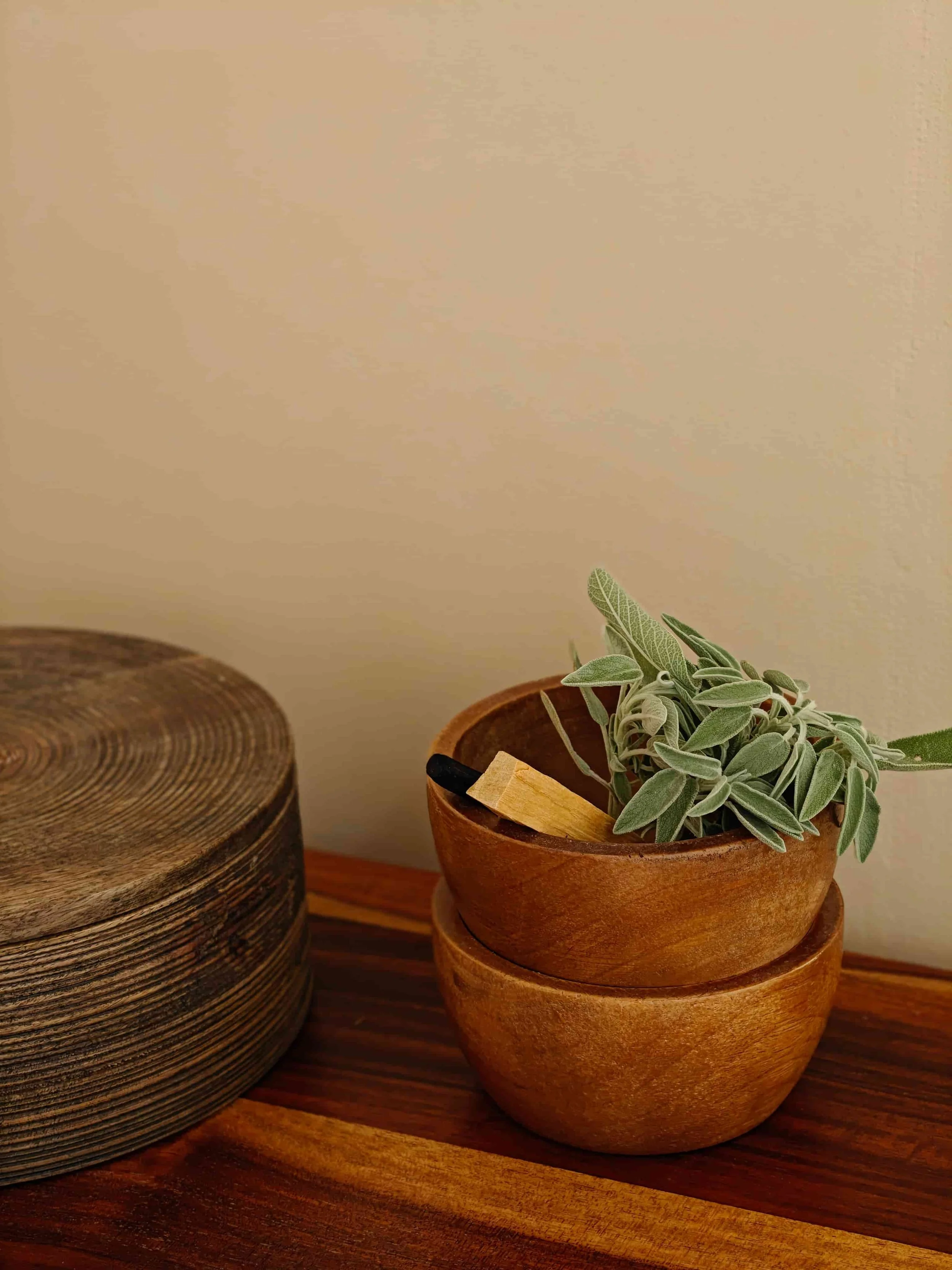 natural elements and wild sage and palo santo for energetic and somatic healing rituals in Kos, ideal for guests staying at Oku Kos, Ikos Aria and mitsis collection