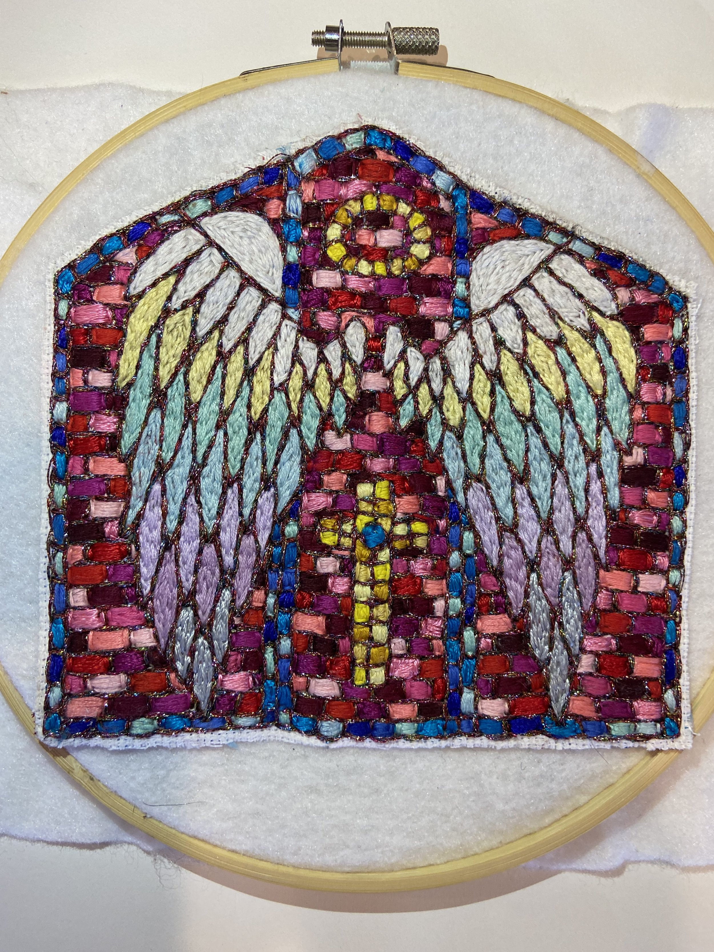 Embroidery thread on cloth