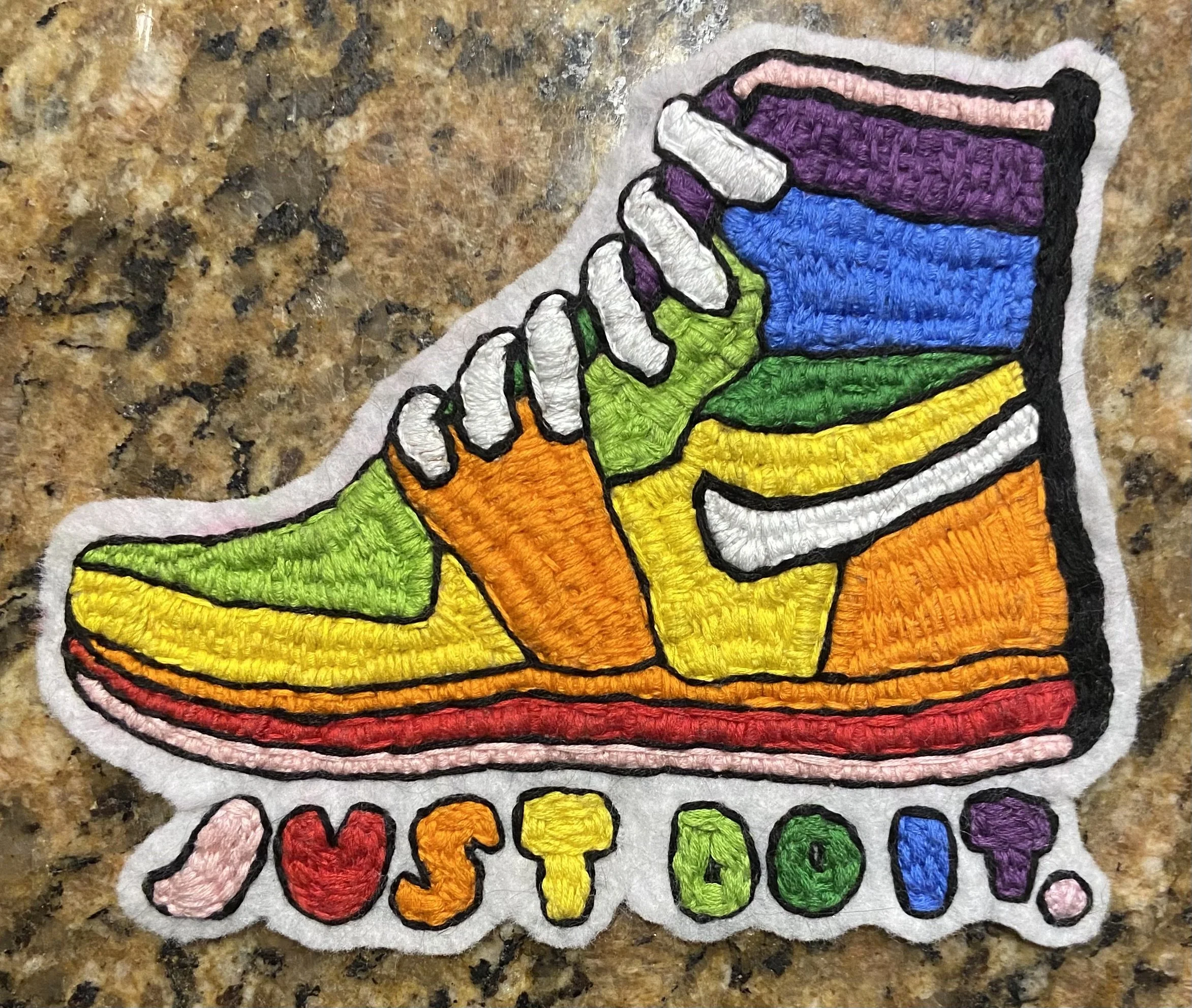 Embroidery thread on cloth