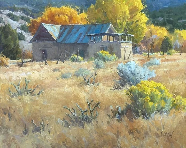 J. Chris Morel, Canoncito Adobe, oil, 
16 x 20 in.