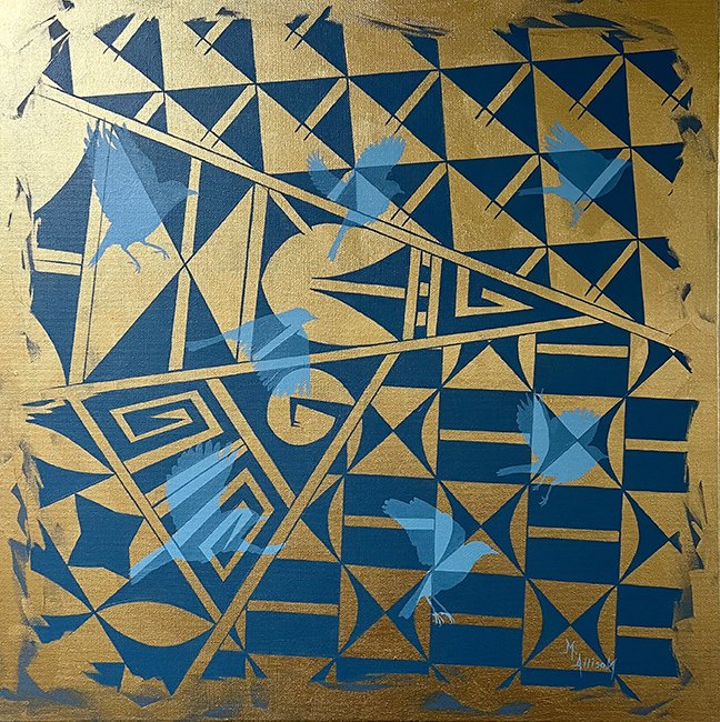 Marla Allison, Good News Coming, 2025, acrylic on canvas, 24 x 24 in., 