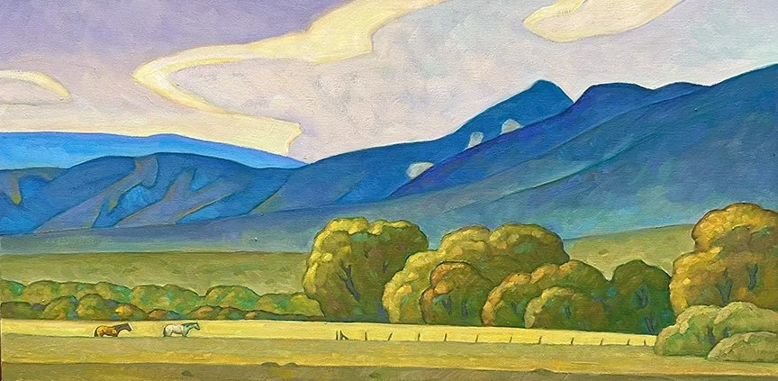 Howard Post, The Pasture Below, oil, 
18 x 36 in.