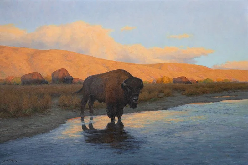 Scott Yeager, Reflection on the Rivers Edge, oil on linen, 24 x 36 in.